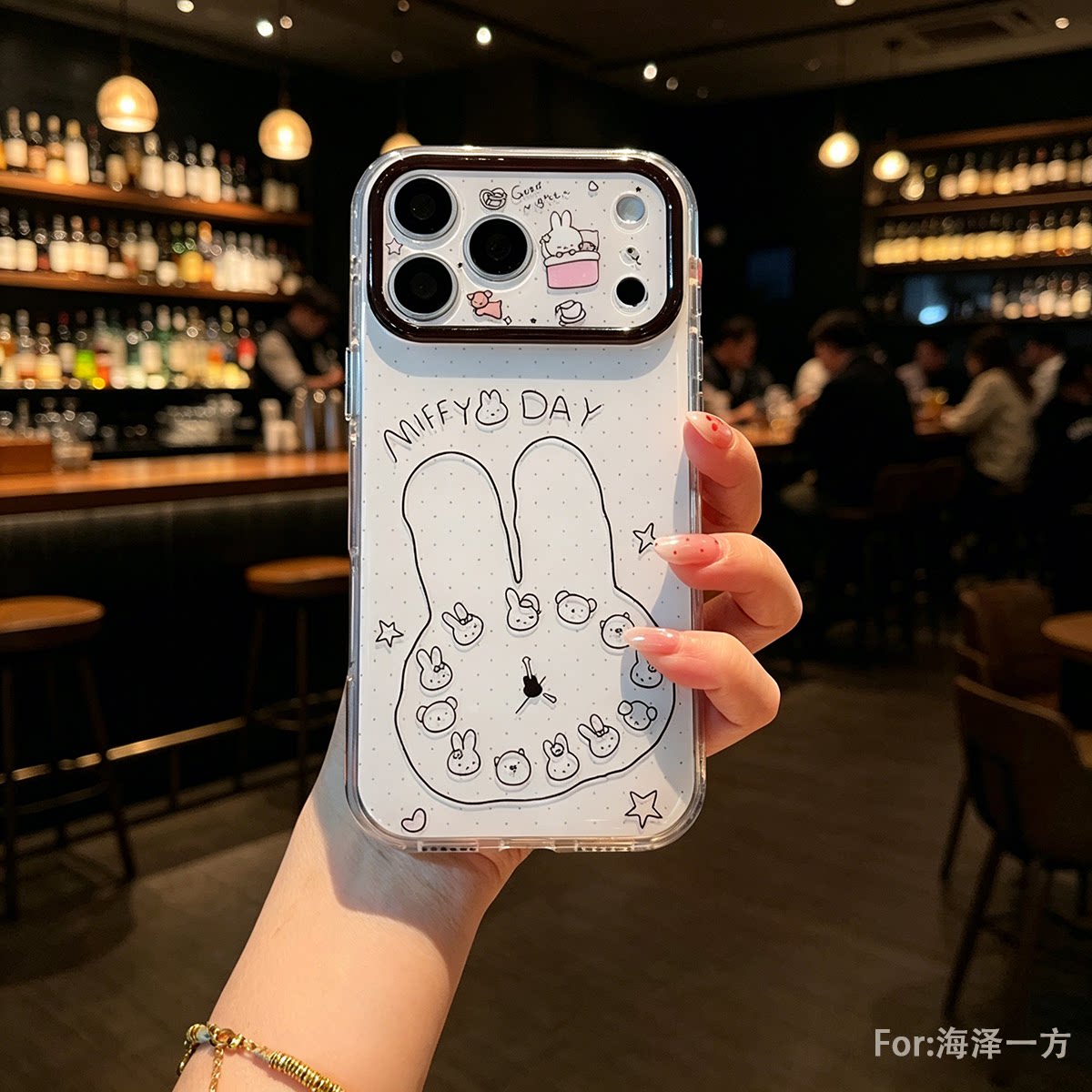 韩风ins风格圆边可爱小兔子手手机保护套/壳