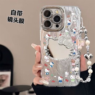 a57 精孔羽纱kt镜子适用OPPOReno15 13手机壳女x8s RENO14 findx9手机壳oppoa6 k12x支架挂绳A3活力全包A58