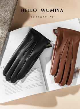 美国进口真鹿皮真皮手套男士冬季保暖加厚加绒羊毛里开车骑车防风