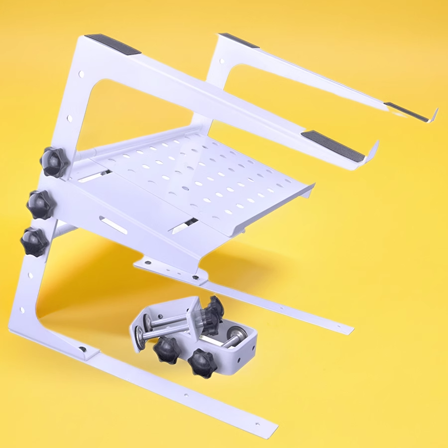 白色DJ电脑支架 电音编曲MIDI键盘架 便携打击垫架 DJ桌面