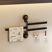 吸盘抹布架厨房免打孔旋转沥水挂杆多功能壁挂式 毛巾洗碗擦置物架