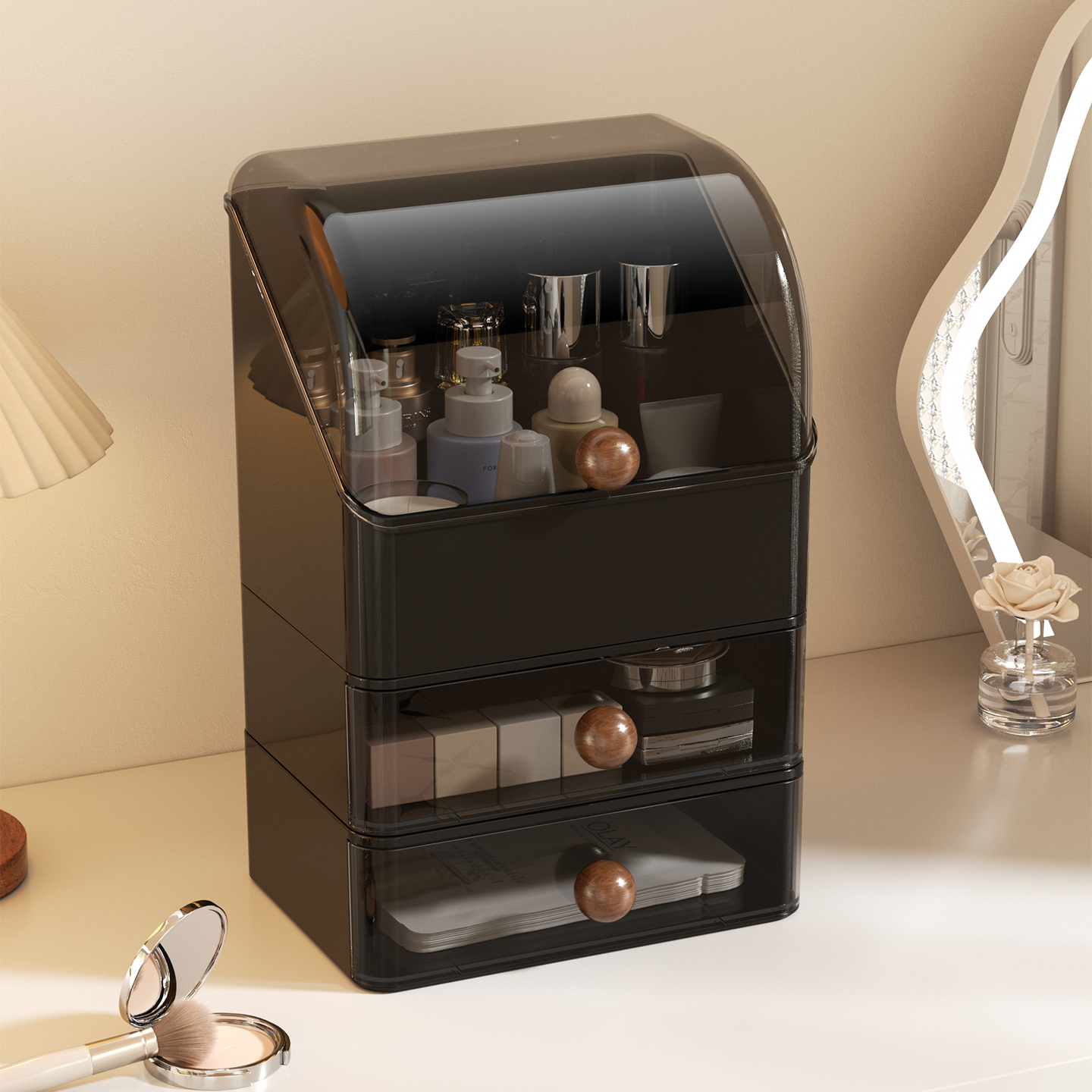 【2025新款】防尘化妆品收纳盒