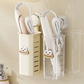 吸盘卷发棒收纳架壁挂式 免打孔卫生间洗漱台墙上直发梳夹板置物架