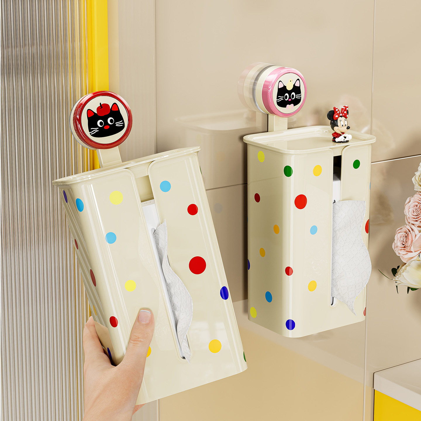 【2025新款】吸盘卫生间纸巾盒