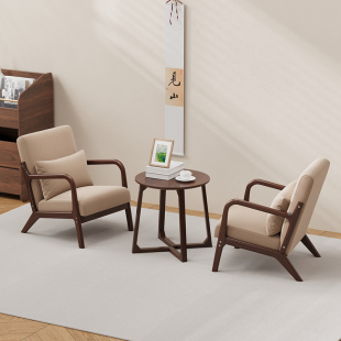 实木接待洽谈桌椅户外庭院阳台桌椅组合休闲区布置喝茶三件套沙发