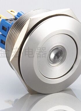 30MM金宏不锈钢按钮 点面带灯无锁 J30-281 防水IP67寿命100万次+