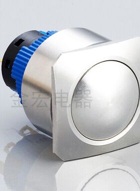 22/16MM金宏金属不锈钢按钮方形弧面无锁无灯22J16-23S1超薄1.5MM