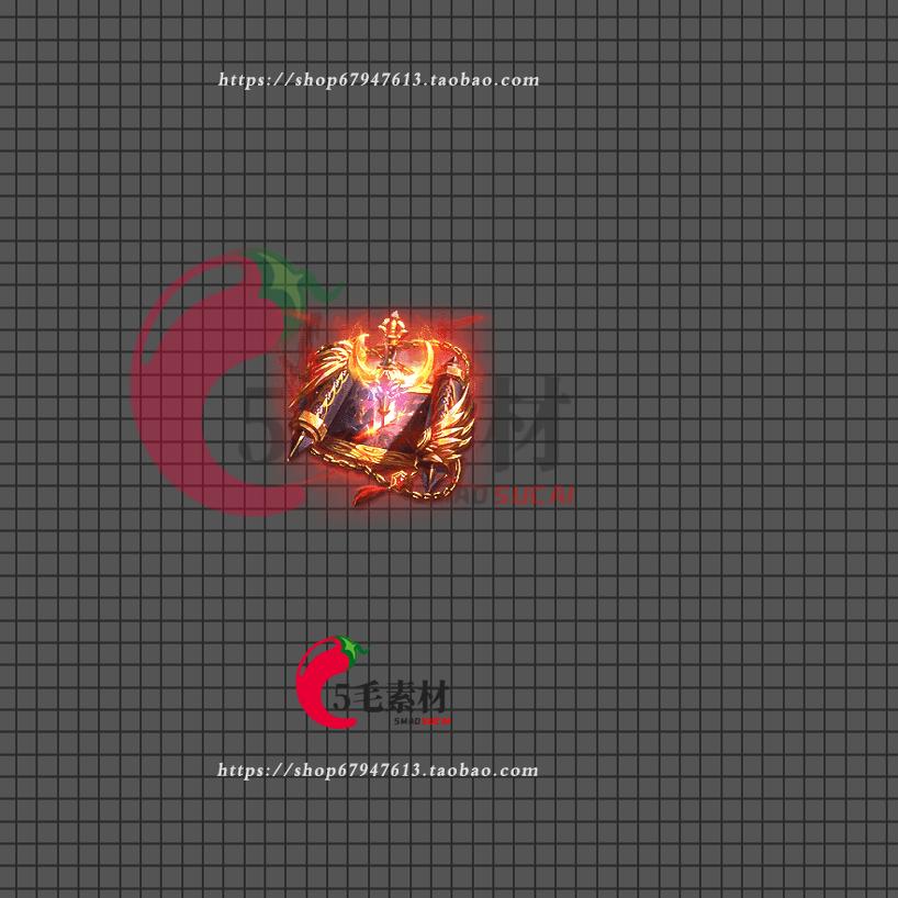 传奇书籍特效素材 高清 红色宝剑书籍 动态卷轴  三端通用QT5
