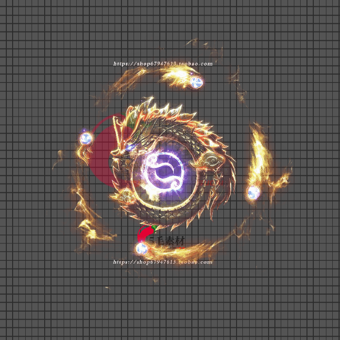 传奇光柱特效素材 高清动态祥云神龙戏珠 PNG序列 GH101