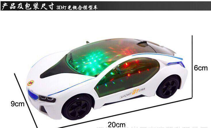 BMW 유니버설 카 새로운 발광 자동차 3D 라이트 음악 I8 컨셉 카 어린이 장난감 거리 노점 공급 핫 세일