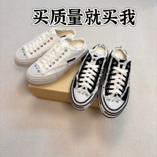 一脚蹬懒人百搭包头半拖女外穿帆布乞丐板鞋厚底松糕网红休闲增高