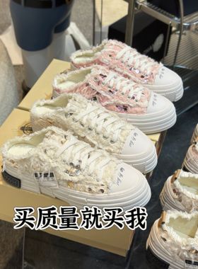 天鹅之心半拖托女鞋外穿布鞋帆布乞丐鞋松糕厚底休闲百搭包头法式