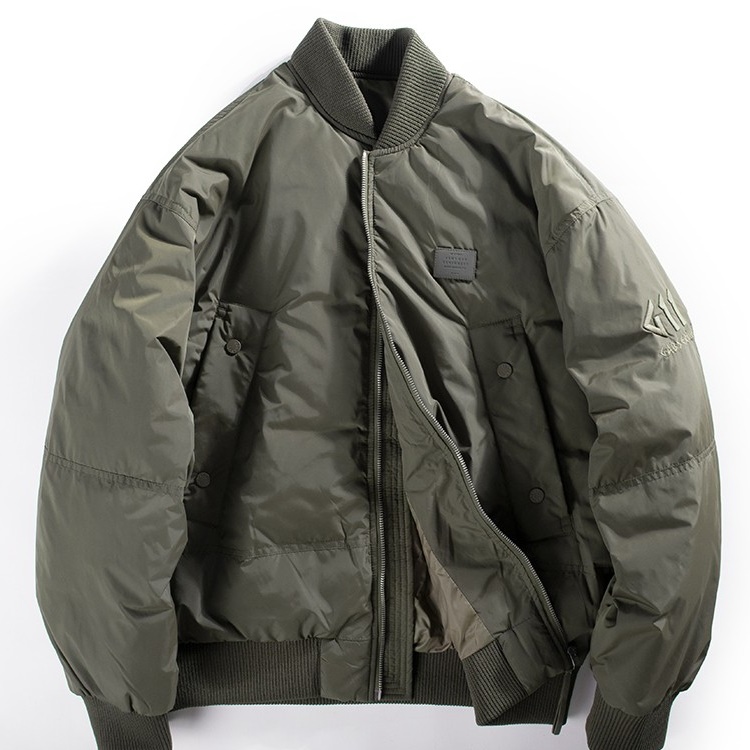 VIRRI CIAGA~重磅短款90白鸭绒羽绒服男保暖工装外套棒球飞行夹克