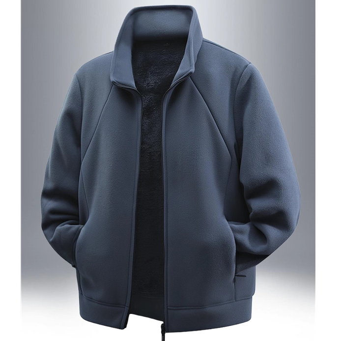 MAROLIO加绒加厚外套男冬季大码宽松加肥加大摇粒绒休闲运动夹克