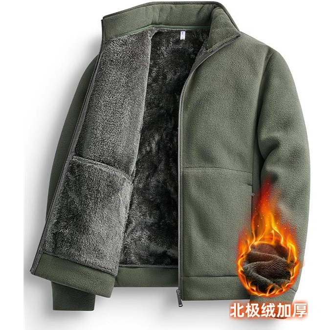 MAROLIO摇粒绒外套新款秋冬加绒加厚防风保暖宽松休闲立领抓绒衣