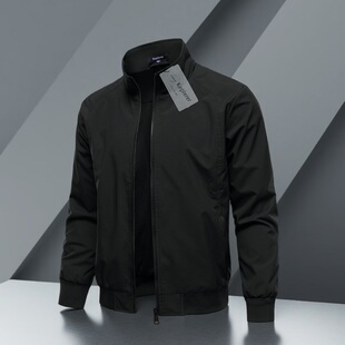休闲外套男秋冬季2025新款防风立领夹克风衣青年潮流百搭上衣服男