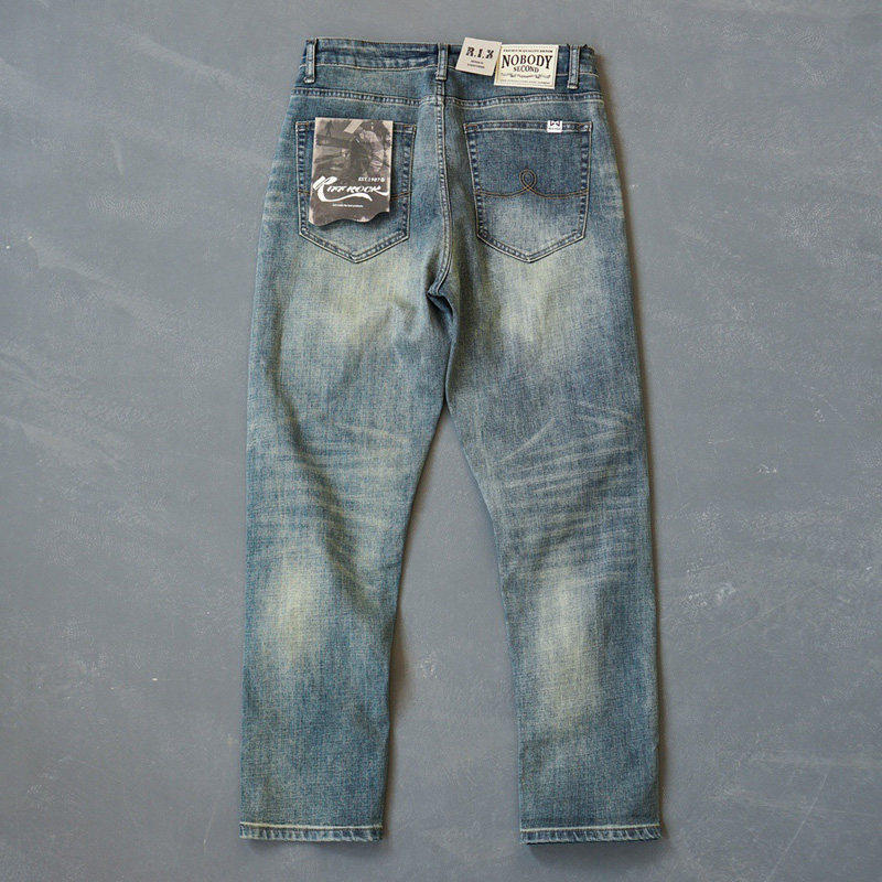 MAROLIO~痞帅复古！怀旧牛仔长裤日系弹力直筒蓝色阿美咔叽美式,男装,休闲裤,淘宝优惠券,粉丝福利购,淘宝优惠卷