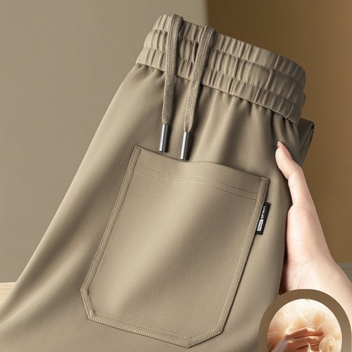 Mostarsea~高端奢华羊毛混纺男士阔腿裤秋冬休闲男裤大码卫裤长裤