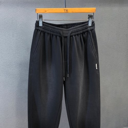 Mostarsea~360g重磅复古水洗黑灰色束脚卫裤男款宽松休闲运动长裤