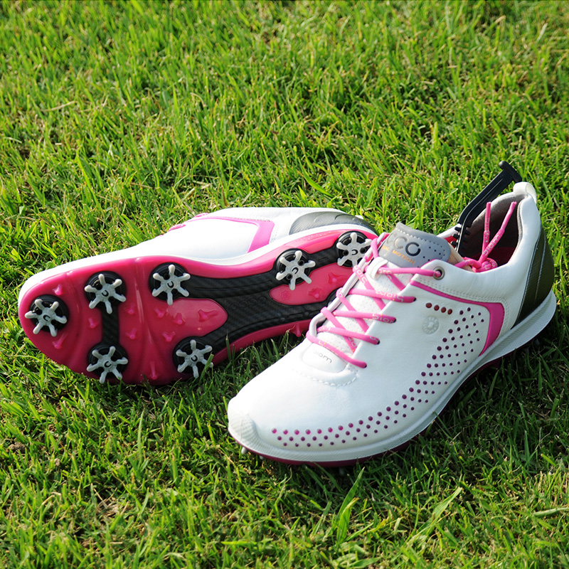 ECCO爱步 高尔夫球鞋 女士钉鞋 GOLF牦牛皮 透气防水球鞋
