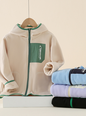 TINSINO儿童秋冬新款户外摇粒绒外套炸街卫衣连帽上衣R25702