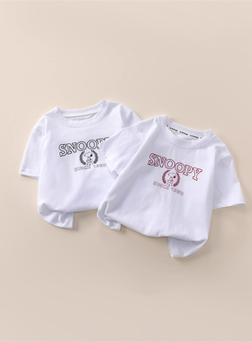 史努比SNOOPY 童装简约卡通百搭圆领T恤SXM1110