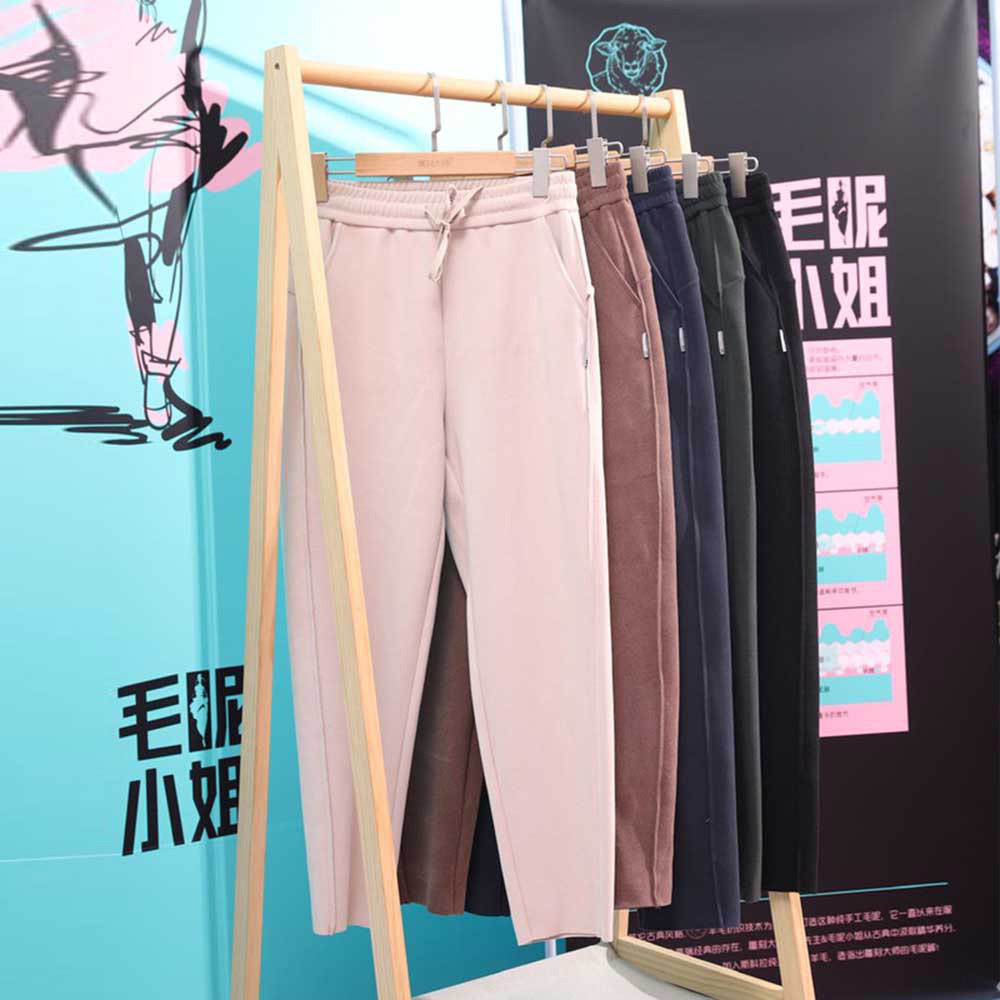 TINSIN纤丝鸟 秋冬加厚保暖 时尚休闲毛呢裤 毛呢小姐姐裤HS5158