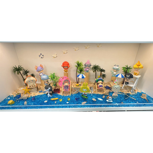 玄关展示柜微缩盲盒场造景diy泡泡玛特dimoo水族馆沙滩海洋配件