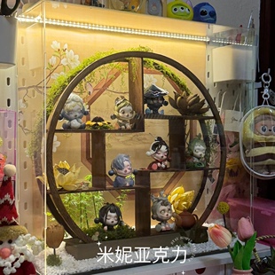 庭前墨梅盲盒DIY手工造景场景展示盒定制 古风场景配件sp泡泡玛特