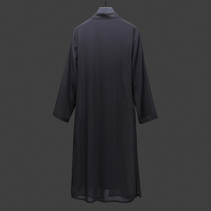 2021秋冬风长款复古盘扣风衣男士宽松外套QT4003-NB38,显白的羽绒服搭配图片