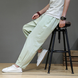 2021夏季中国风冰丝宽松休闲裤男灰墙QT4003-NB18p50，男装休闲裤，星座815（原A203）