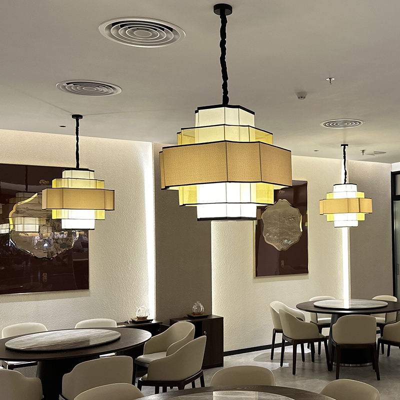 火锅店吊灯带射灯中式饭店商用包间灯具餐厅大厅卡座包房包厢吊灯