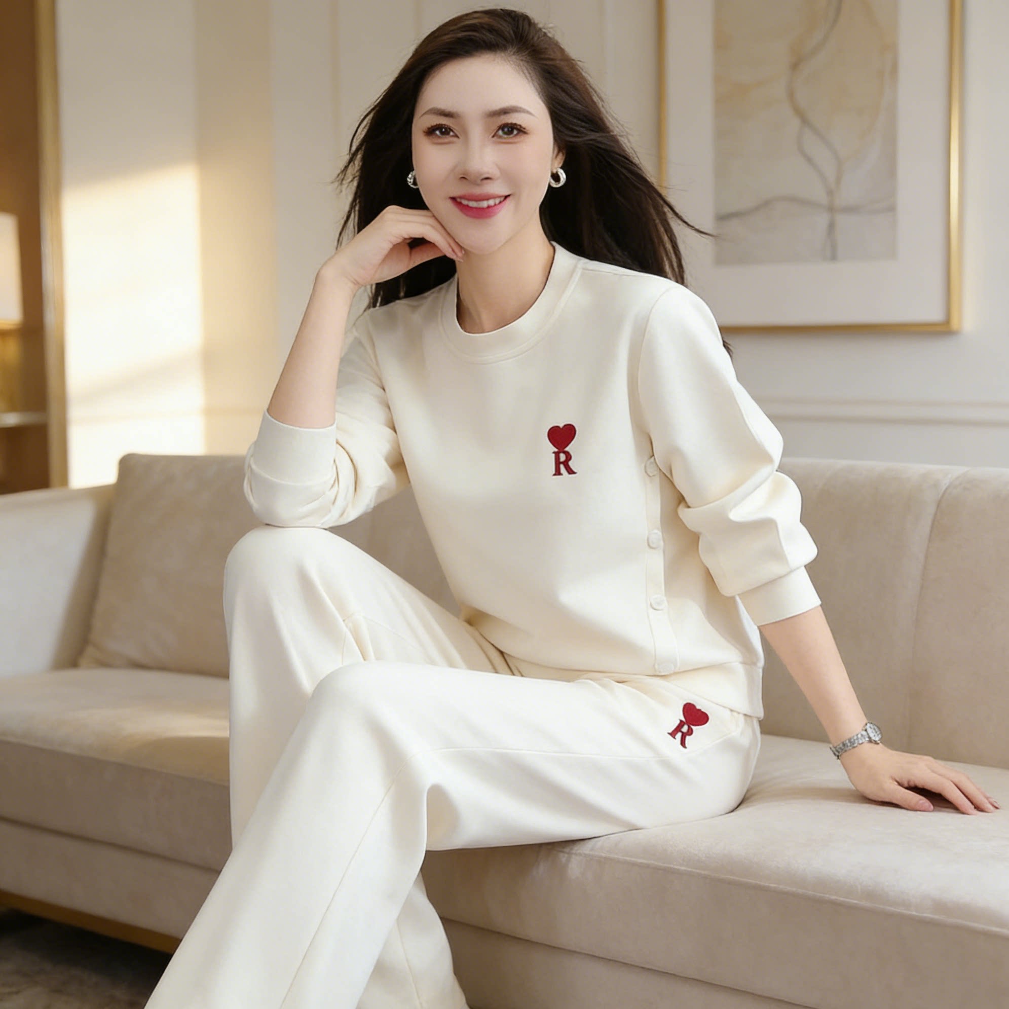 2026新款中老年妈妈运动套装女秋季卫衣两件套洋气遮肚休闲跑步服