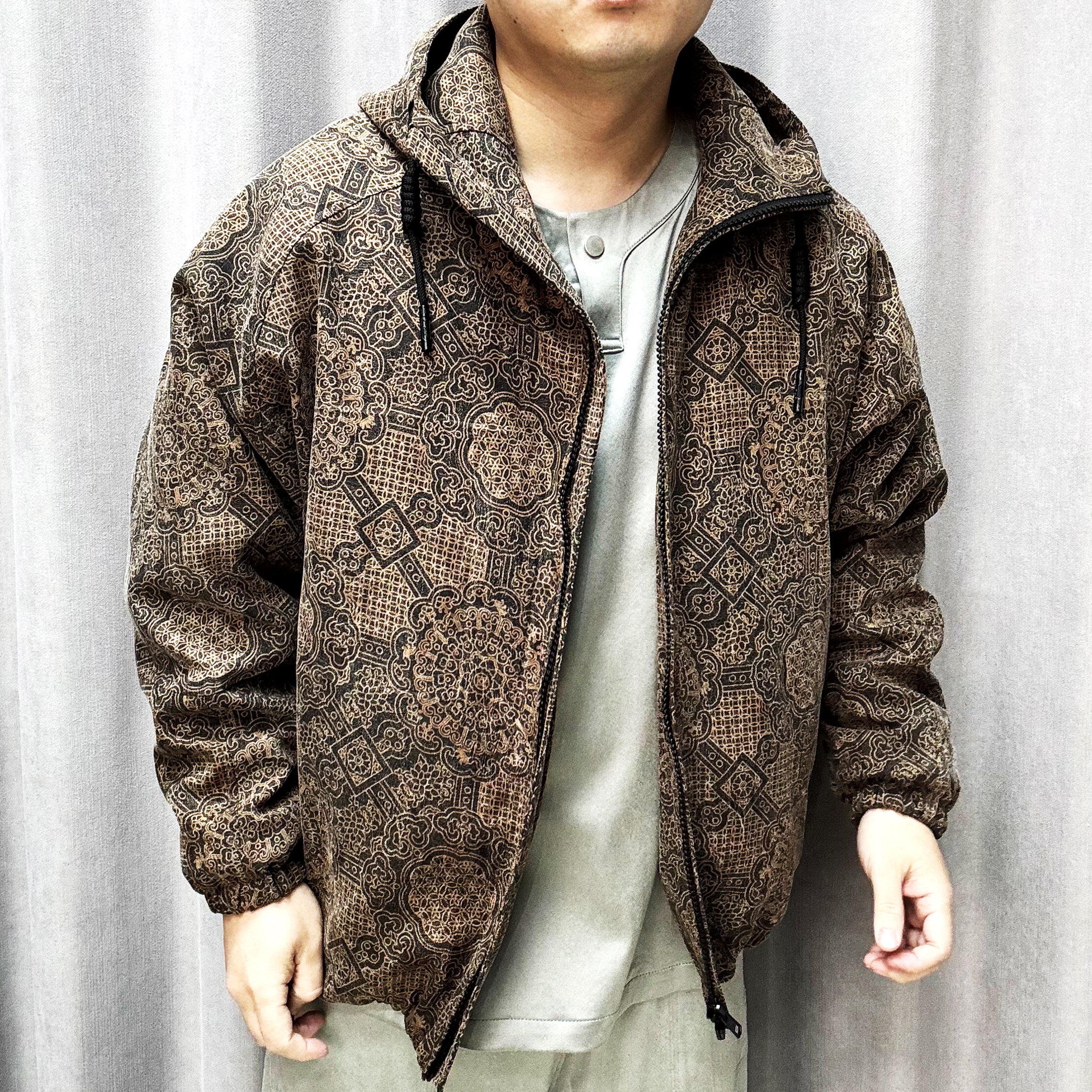 桑蚕丝香云纱八达运宝相花外套