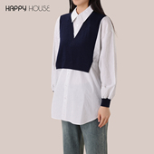 宽松打底衫 快乐屋孕妇条纹上衣长袖 春秋季 衬衫 2026新款 通勤孕妇装