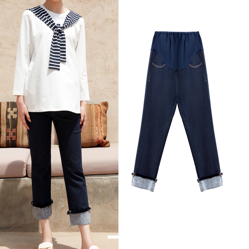 快乐屋不掉色孕妇牛仔裤新款