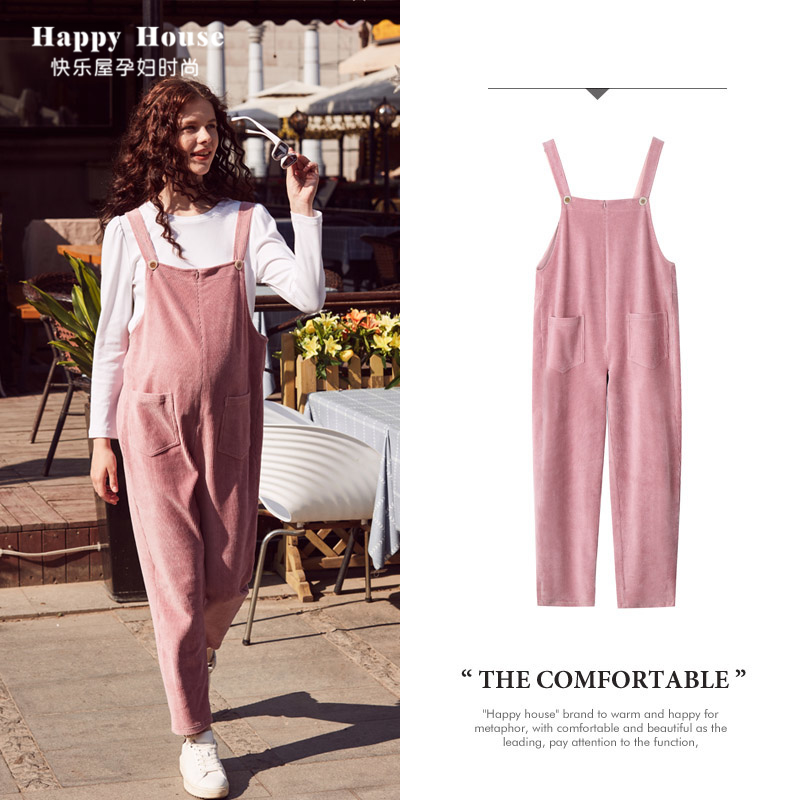 快樂屋孕婦彈力條絨外出減齡女