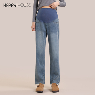 加绒裤 快乐屋焱姜孕妇牛仔裤 显瘦孕妇裤 宽松老爹裤 冬 外穿2025新款