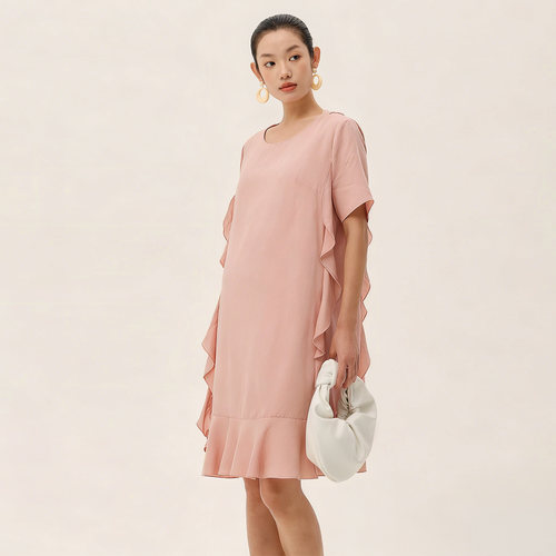 快乐屋设计感拼接花边直筒宽松孕妇连衣裙2026新款显瘦孕妇裙子夏