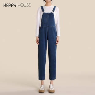 潮妈孕妇裤 快乐屋孕妇背带裤 时尚 加绒外穿孕妇牛仔裤 子冬 2025新款