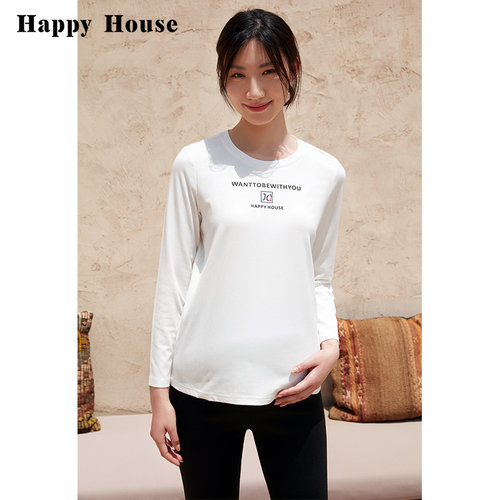 快乐屋圆领孕妇上衣新款长袖