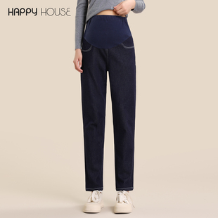 外穿时尚 子显瘦老爹裤 小个子小脚裤 托腹裤 春秋装 快乐屋孕妇牛仔裤