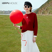 福字上衣打底衣孕妇装 女新年款 针织衫 快乐屋孕妇毛衣秋冬2026新款