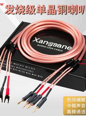 发烧级5N单晶铜喇叭线 HiFi香蕉插头功放车载CD音响线