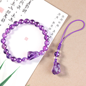 天然紫水晶小兔子吊坠女款 项链挂件转运珠饰品吉祥物生肖手链礼物