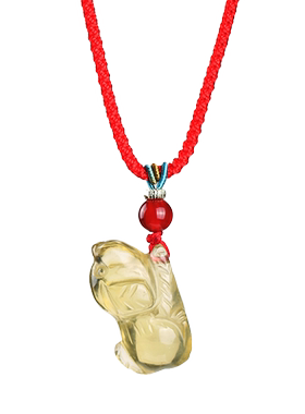 马年属狗佩戴黄水晶狗吊坠