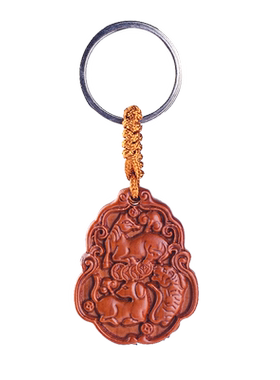 本命年吉祥物桃木钥匙扣
