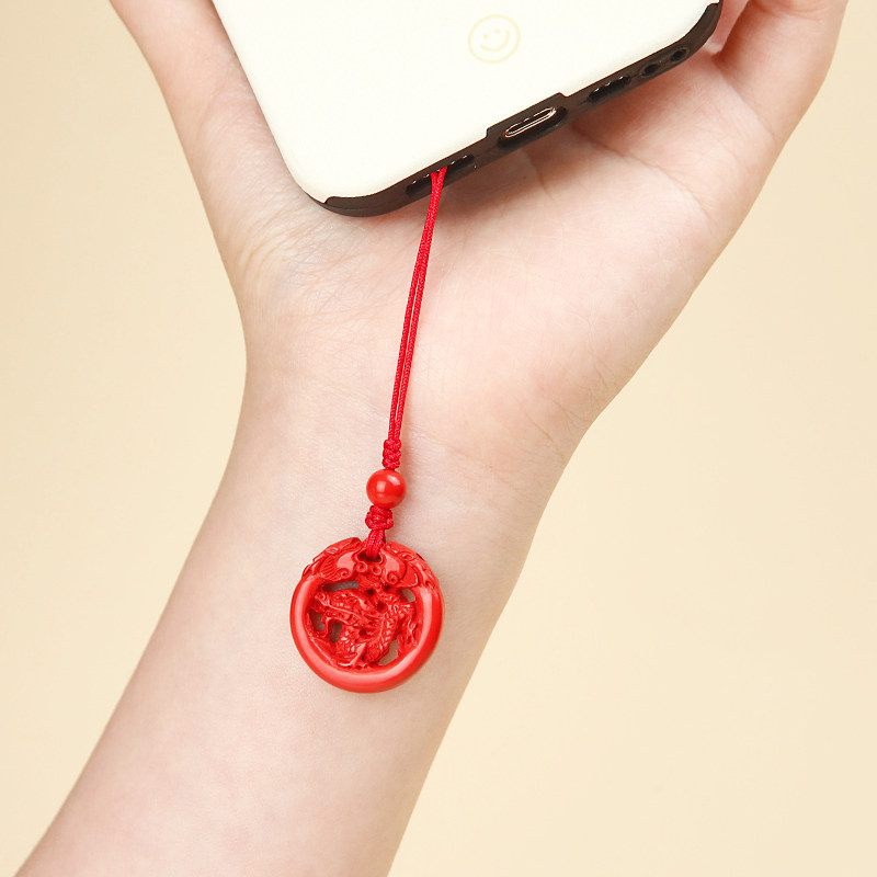 朱砂十二生肖属马羊挂件手机链男女包挂U盘2026年新款平安扣挂绳