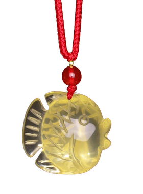 黄水晶文昌鱼吊坠锦鲤鱼