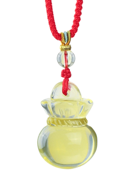 2026马年黄水晶钱袋吊坠吉祥物